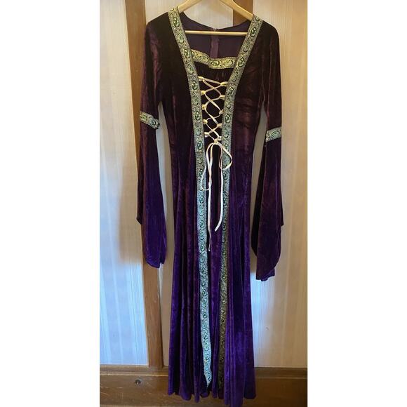Madigal Wizard Sleeve Renaissance Mid Evil Long Dress Women’s 6, S-M - Picture 2 of 11